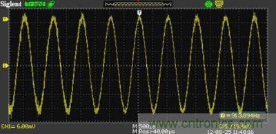 1KHz信號(hào)，測量值為913.894Hz