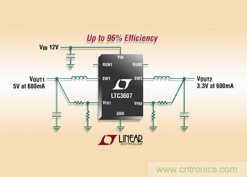 照片說明：15V、雙輸出 600mA 單片同步降壓型穩(wěn)壓器