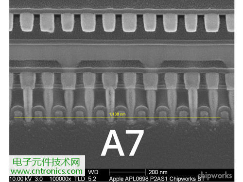 iPhone 5S芯片級拆解，顯微鏡下的A7處理器揭秘