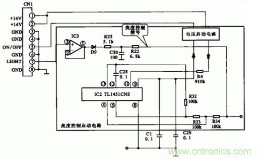 一款逆變器的亮度控制電路圖設計