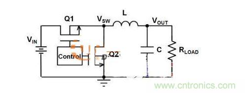同步降壓轉(zhuǎn)換器電路圖。