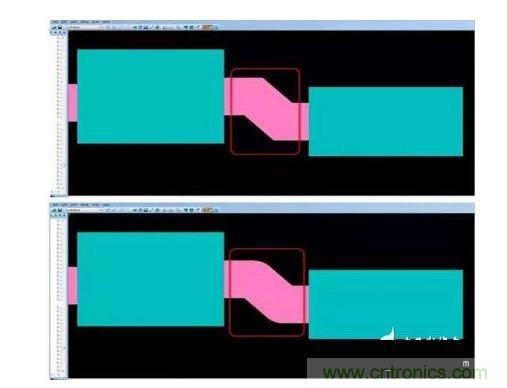 有效的PCB 設(shè)計工具會自動考慮用于繪制形狀的線型，以計算準(zhǔn)確的線條寬度，幫助您輕松創(chuàng)建尖拐角。