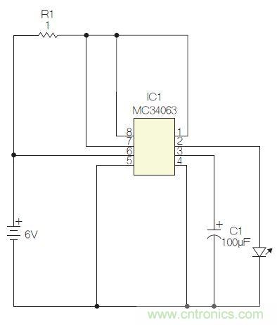 圖1：閃光燈標(biāo)電路圖。