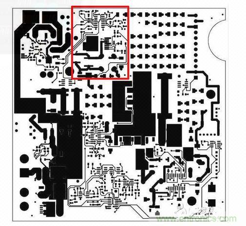 這是自動測試設(shè)備的PCB，因為事先了解過那顆SEPIC轉(zhuǎn)換器（以紅框標(biāo)示），我的設(shè)計第一次就成功。