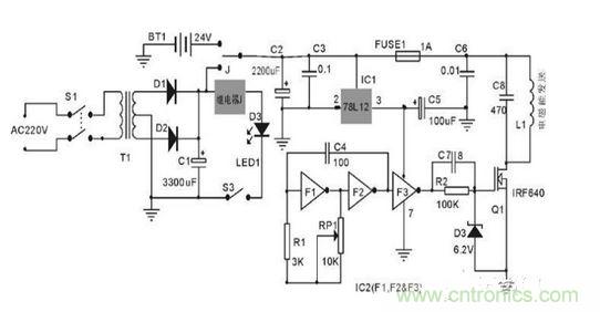 無(wú)線電能發(fā)送單元電路圖