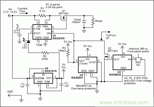 非常靈活的系統(tǒng)故障保護電路設計方案