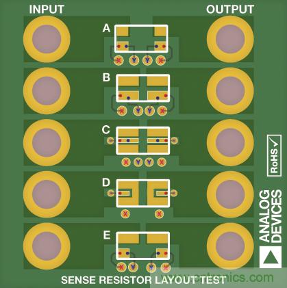 改進(jìn)低值分流電阻的焊盤布局，優(yōu)化高電流檢測精度