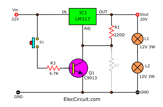 如何使用LM317作為開關(guān)來打開和關(guān)閉電源負載