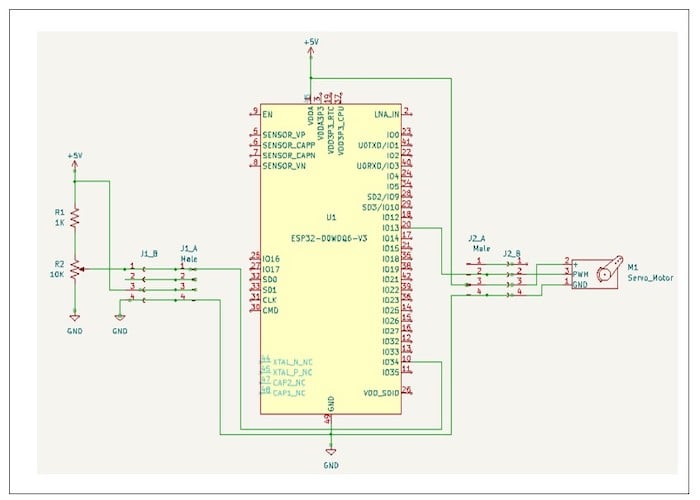 使用 M5Stack 內(nèi)核控制基于電位器的伺服電機